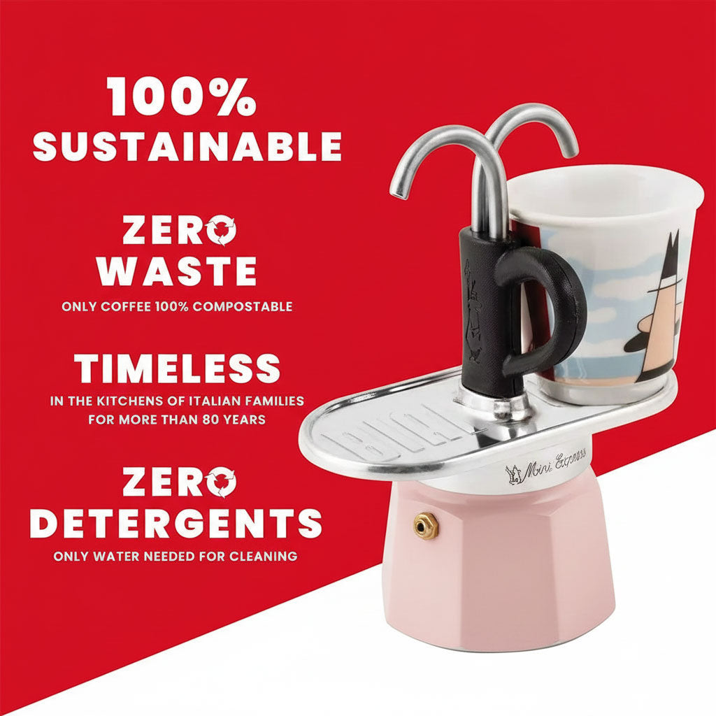 Cafetière Expresso 2 Tasses avec 2 Fontaine Rose – ماكينة تحضير القهوة