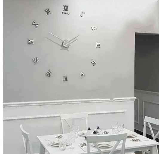 Horloge Murale Romain 3D pour Salon Chambre Décorations Moderne