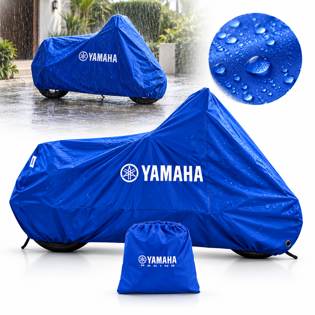 Bâche de Protection pour Moto Imperméable – Anti-UV, Anti-Poussière et Coupe-Vent - غطاء حماية للدراجة النارية مقاوم للماء – حماية من الأشعة فوق