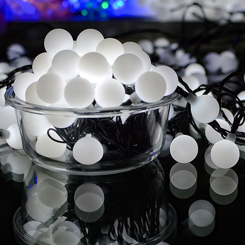 Guirlande lumineuse à 40 LED - 9 m - Branchement direct avec secteur étanche décoration idéale pour chambre (Rond)
