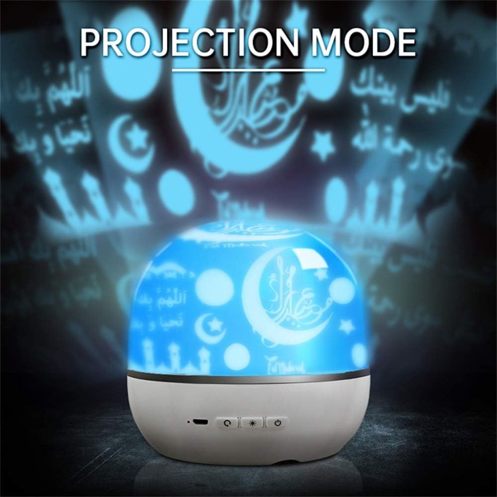 Lampe de Projection Rotative avec Haut-Parleur du Coran – مصباح إسقاط مع مكبر صوت للقرآن