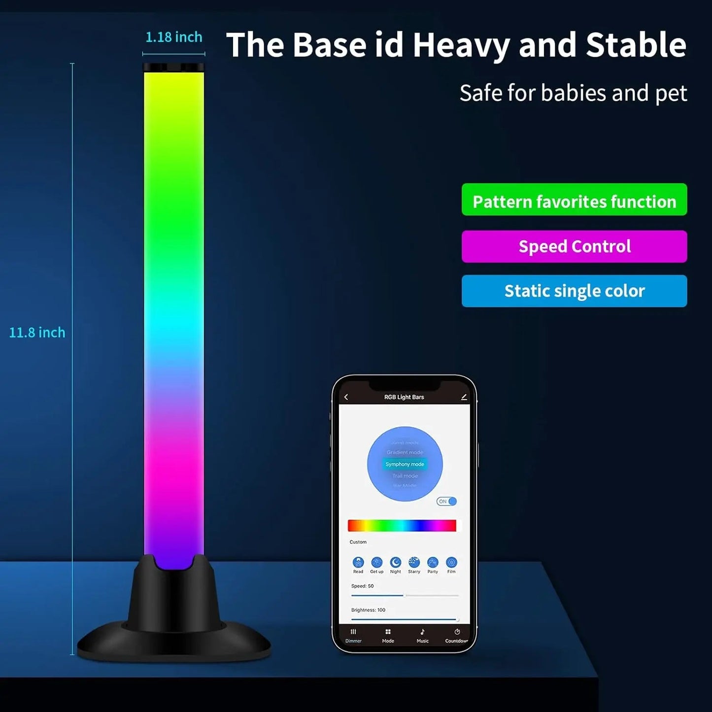Desktop RGB Background Wall Atmosphere Lighting Bar 2pcs – اعمدة إضاءة لخلفية المكتب