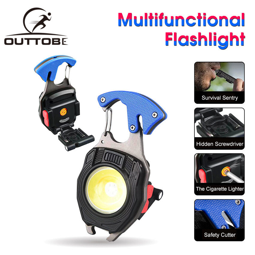 lampe de poche multifonctionnelle étanche Rechargeable à LED en alliage d'aluminium تنزوت