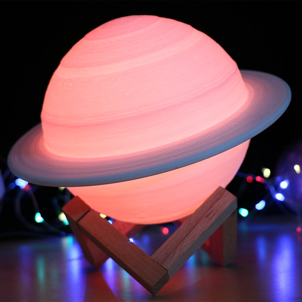 Lampe LED imprimée en 3D saturne