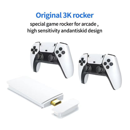 M15 Game Stick Pro Console de jeu vidéo 4k Rétro +20000 Jeux classiques HD 4K avec 2 manette sans fil
