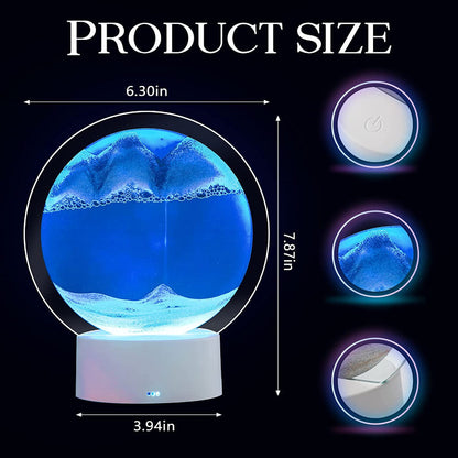 Sablier Lampe led 3D tactile USB en verre avec télécommande
