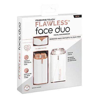 Flawless Face Duo Appareil de rasage électrique avec lumière LED pour épilation instantanée
