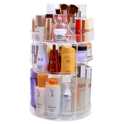 Organisateur de maquillage rotatif à 360 ° en Crystal acrylique