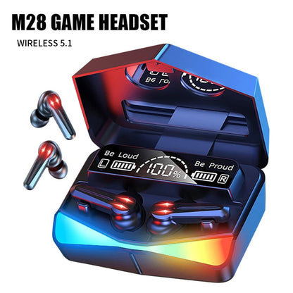 M28 Wireless Earbuds TWS Bluetooth 5.1 Gaming Monster