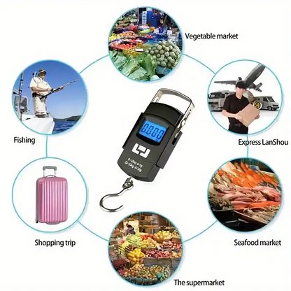 Balance à bagages numérique portable avec écran LCD 50KG/10G WH-A08
