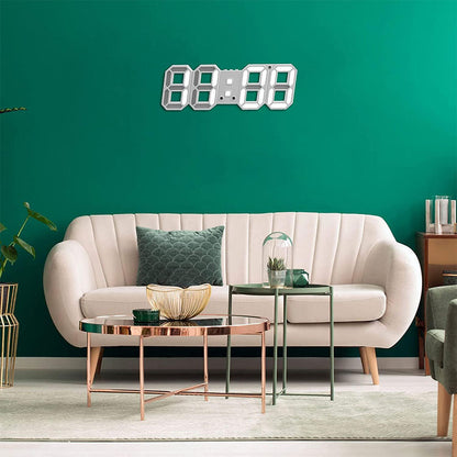 Horloge Murale numérique LED Blanche 3D GH0720L – ساعة رقمية تصميم ثلاثي الأبعاد