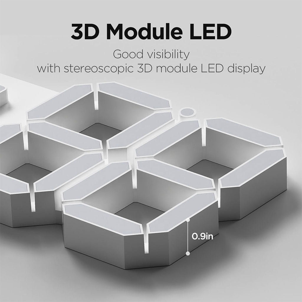 Horloge Murale numérique LED Blanche 3D GH0720L – ساعة رقمية تصميم ثلاثي الأبعاد