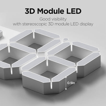 Horloge Murale numérique LED Blanche 3D GH0720L – ساعة رقمية تصميم ثلاثي الأبعاد