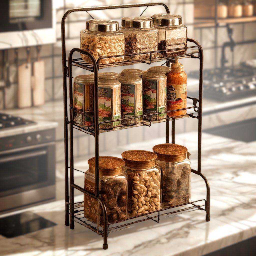Étagère de Rangement à 3 Niveaux 59x19x35cm – وحدة رفوف تخزين بثلاث طبقات تنزوت