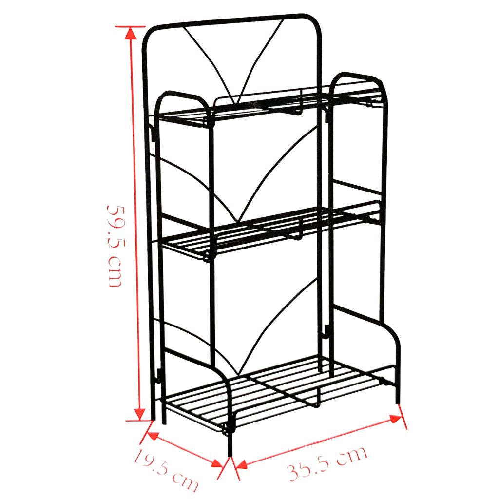 Étagère de Rangement à 3 Niveaux 59x19x35cm – وحدة رفوف تخزين بثلاث طبقات
