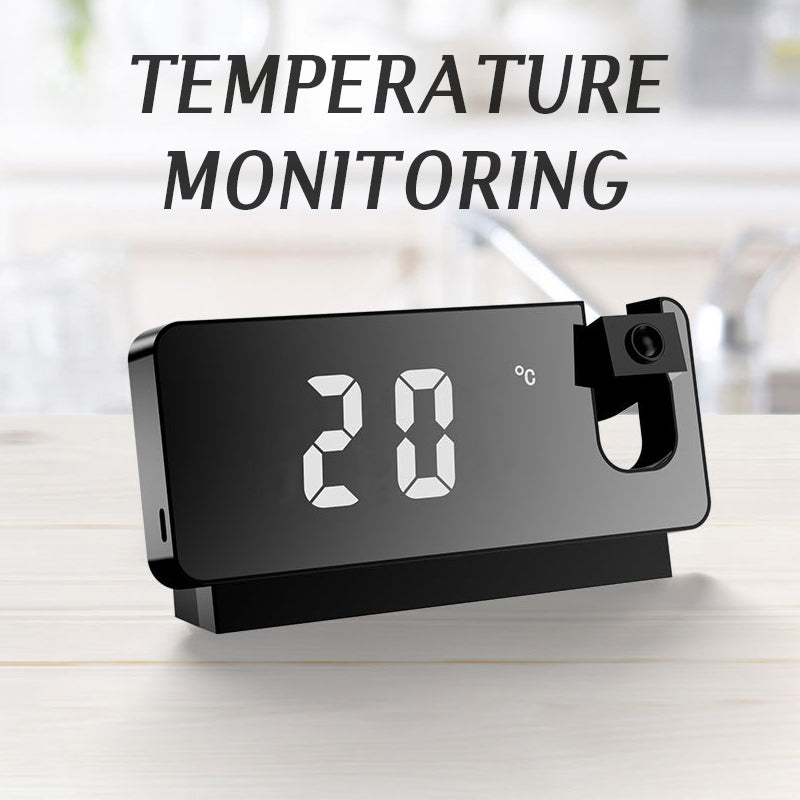 Réveil numérique intelligent avec projecteur 180° TempéRature USB , Snooze