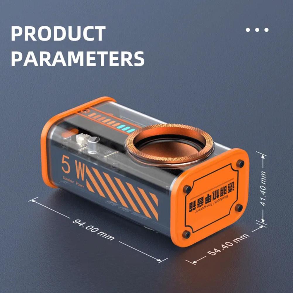 K07 Haut-parleurs compatible Bluetooth 5.0 Transparent sans fil USB 3 LED