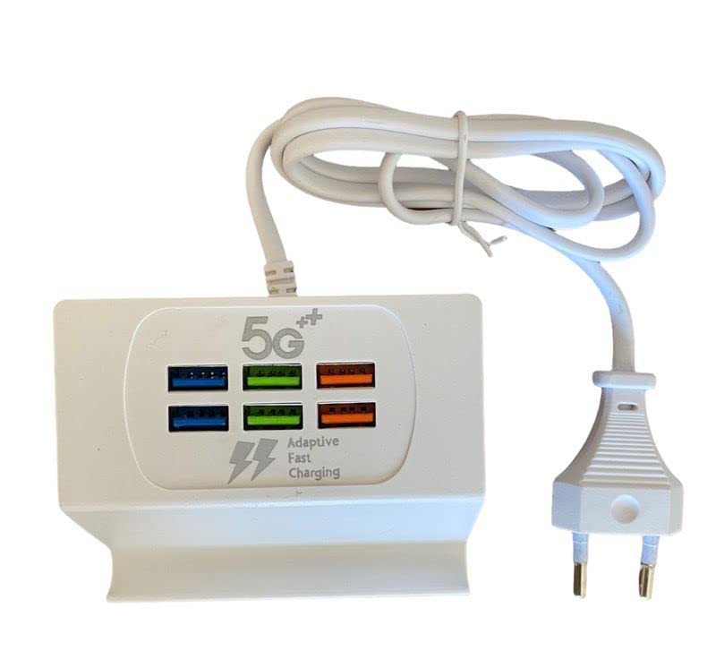 Station De Charge Rapide USB Avec 6 Prises et support Smart-phone - قاعدة شحن سريعة مع 6 مقابس، حامل هاتف