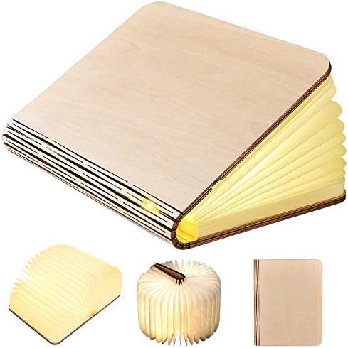 Livre lumineux LED pliable en bois 5 Modes d'éclairage rechargeable