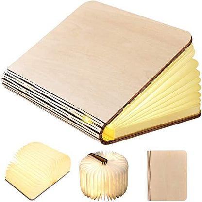 Livre lumineux LED pliable en bois 5 Modes d'éclairage rechargeable