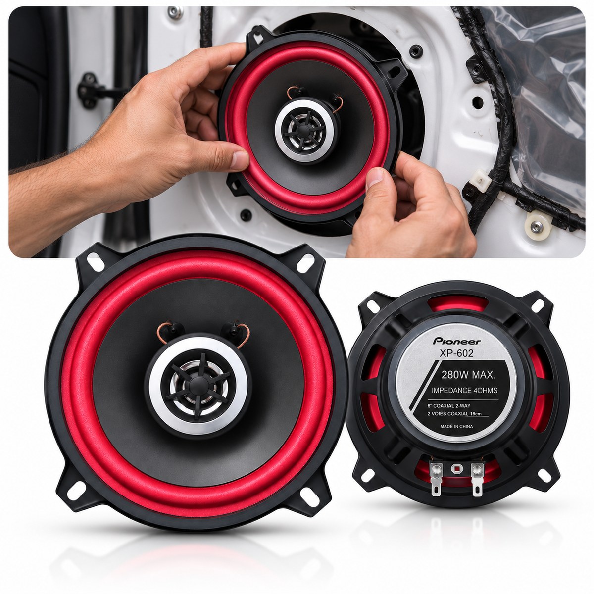 Haut-parleurs de Voiture Pioneer XP-602 6 Pouces 280W 2-Way Coaxial 1Pcs - مكبرات صوت للسيارة بايونير 6 بوصة 280 واط ثنائية الاتجاه