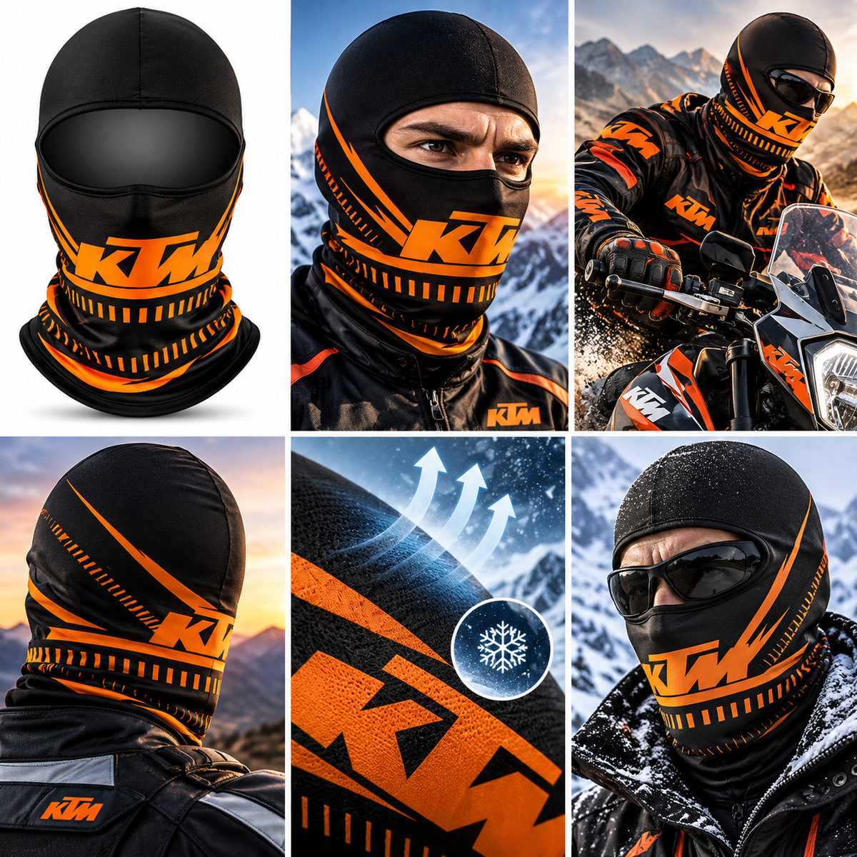 Cagoule Moto Thermique Balaclava KTM - قناع واقي وجه كامل حراري للدراجات النارية
