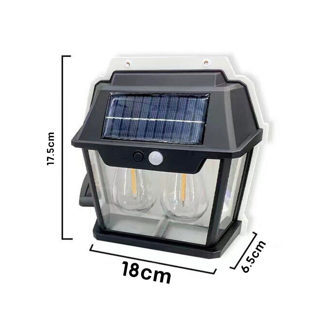 Applique murale solaire étanche pour petite maison, fil Rett à induction, lumière chaude, cour, villa, jardin, extérieur