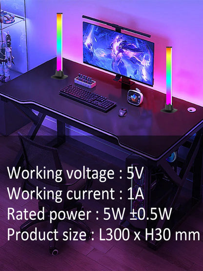 Desktop RGB Background Wall Atmosphere Lighting Bar 2pcs – اعمدة إضاءة لخلفية المكتب