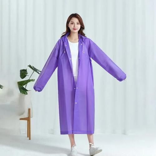 Eva Manteau imperméable à capuche – Mauve – معطف بغطاء رأس مقاوم للماء