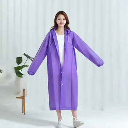 Eva Manteau imperméable à capuche – Mauve – معطف بغطاء رأس مقاوم للماء