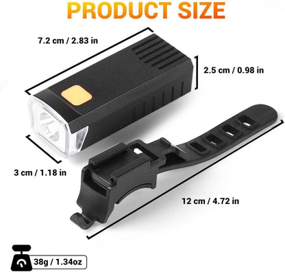 Kit d'Éclairage LED Avant et Arrière Rechargeable par USB pour Vélo HY035 - طقم إضاءة ليد ساطع للدراجات الأمامية والخلفية قابلة لإعادة الشحن