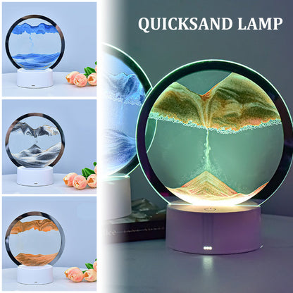 Sablier Lampe led 3D tactile USB en verre avec télécommande