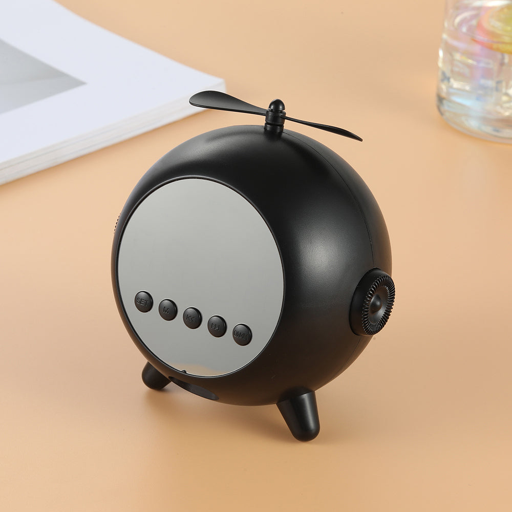 Réveil Numérique à Miroir Rechargeable avec Haut-parleur Portable Bluetooth 5.0