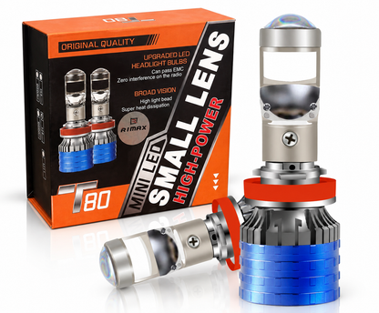 T80 Mini Loupe de Phare Laser LED H7 avec Lentille de Projecteur - مصابيح ليد أمامية للسيارة جد ساطعة