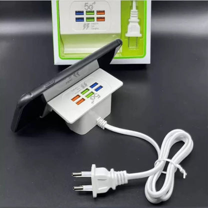 Station De Charge Rapide USB Avec 6 Prises et support Smart-phone - قاعدة شحن سريعة مع 6 مقابس، حامل هاتف