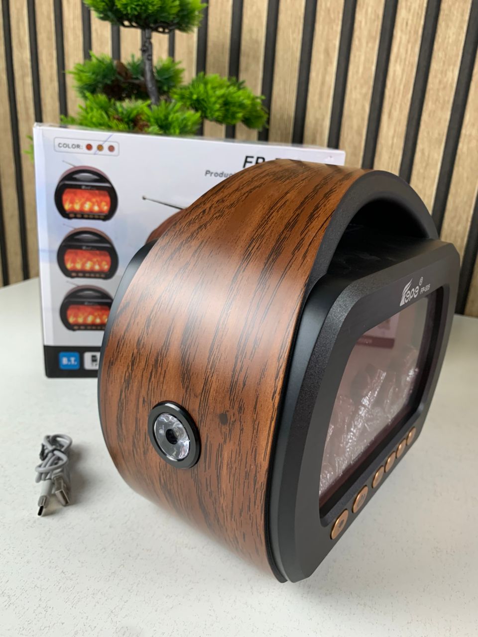 Haut Parleur Bluetooth sans fil Motif Flamme Style Rétro FP-535 – مكبر صوت بلوتوث