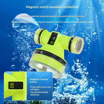 Lampe Frontale de Plongée LED Étanche 15m Distance 350m GM - مصباح رأس مقاوم للماء للغوص حتى عمق 15 متر