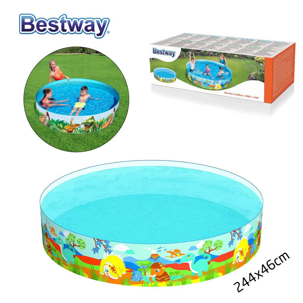Piscine Dinosaure Ronde en Vinyle et PVC 244x46cm تنزوت