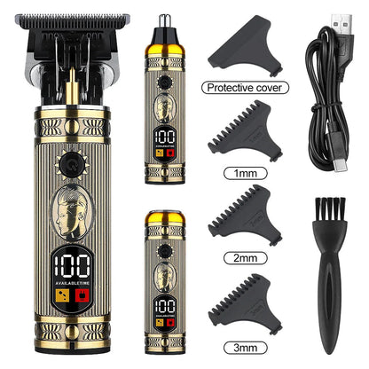 Rasoir professionnel multifonction 3en1 Étanche en acier Rechargeable USB