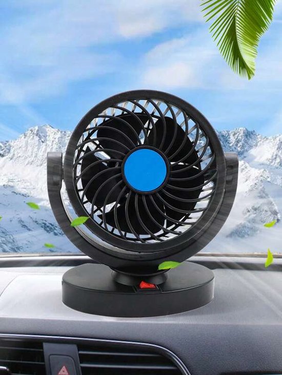 Ventilateur électrique 12V pour tableau de bord de voiture, rotatif à 360 degrés