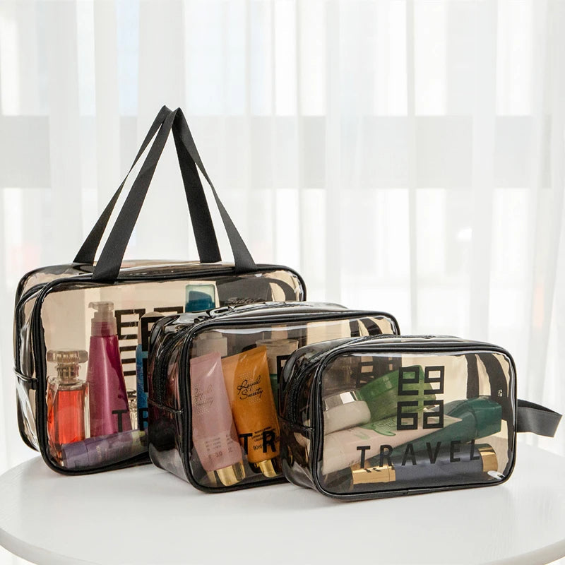 Pack 3 Pcs Sacs de toillete trousse à cosmétiques, trousse de maquillage, trousse de toilette étanche V2