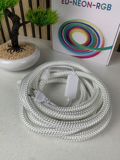 Bande LED Néon RGB motif réticulaire rond à 360 degrés flexible – شريط إضاءة ملونة