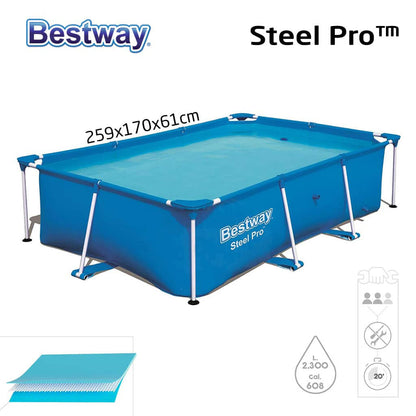Steel Pro™ Piscine Rectangulaire 259 x 170 x 61cm Bestway 56403 تنزوت