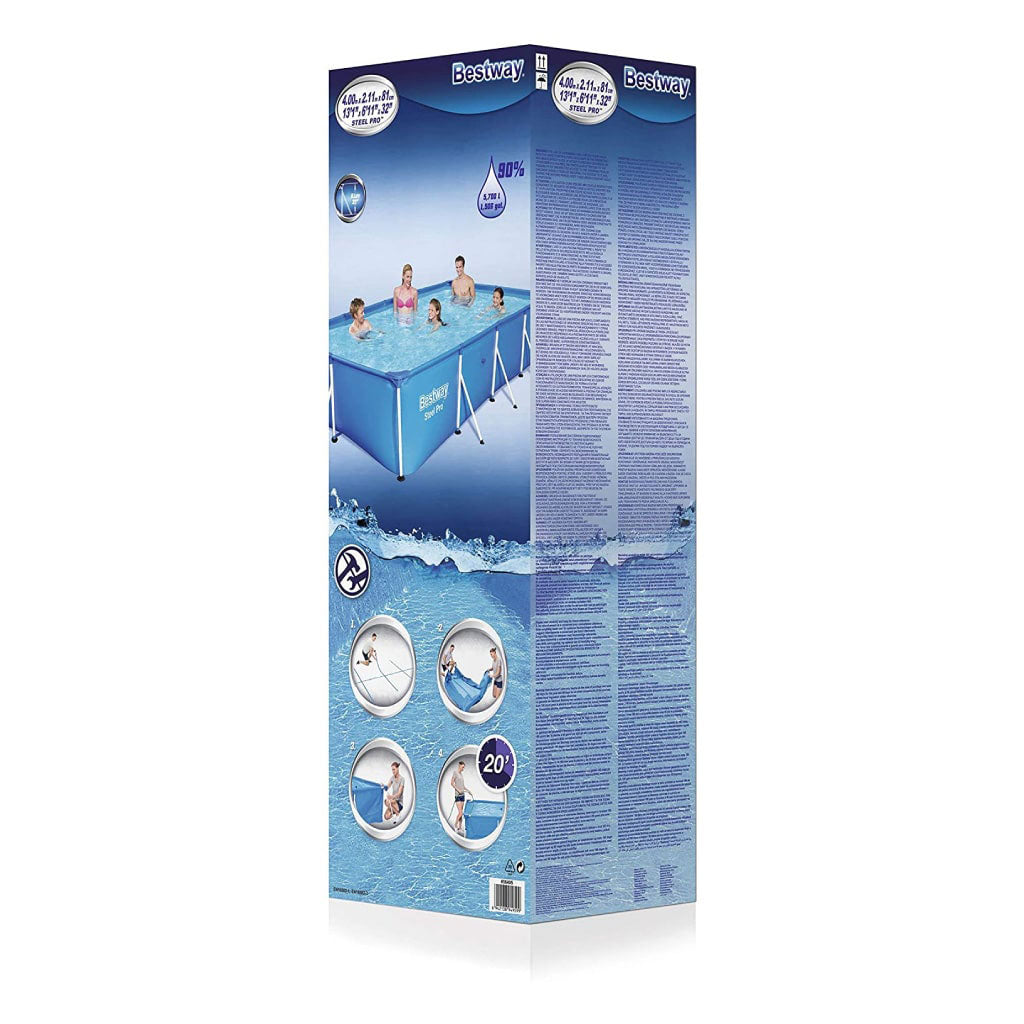 Steel Pro™ Piscine Rectangulaire 400 x 211 x 81cm Bestway