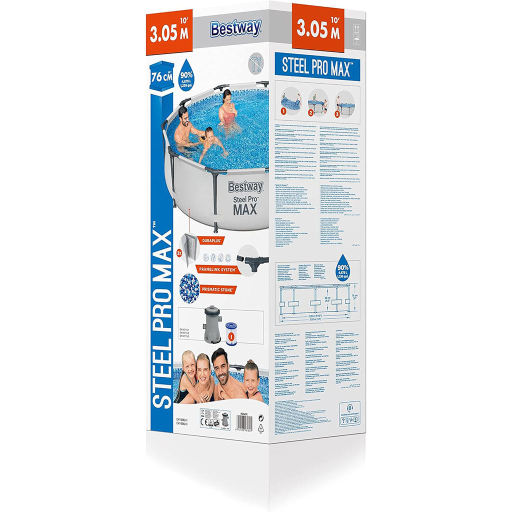 Steel Pro Max™ Piscine Ronde Avec Filtre et Pompe