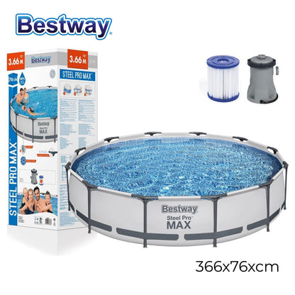 Steel Pro Max™ Piscine Ronde Avec Filtre et Pompe 366x76cm Bestway تنزوت