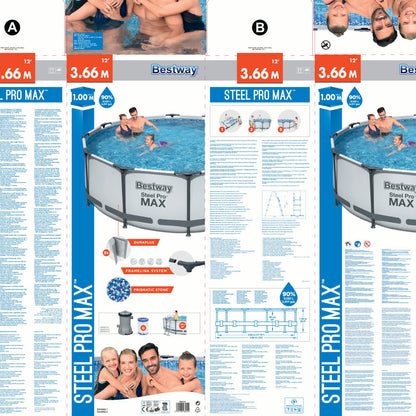 Steel Pro Max™ Piscine Ronde Avec Pompe Filtrante et Echelle 366x100cm Bestway