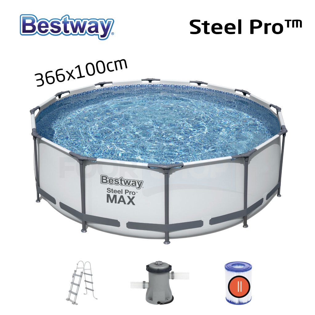 Steel Pro Max™ Piscine Ronde Avec Filtre et Pompe