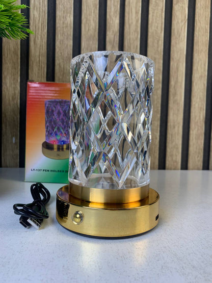 Vase Lumineux LED Tactile en Cristal Couleurs RGB Rechargeable - فازة كريستال مضيئة