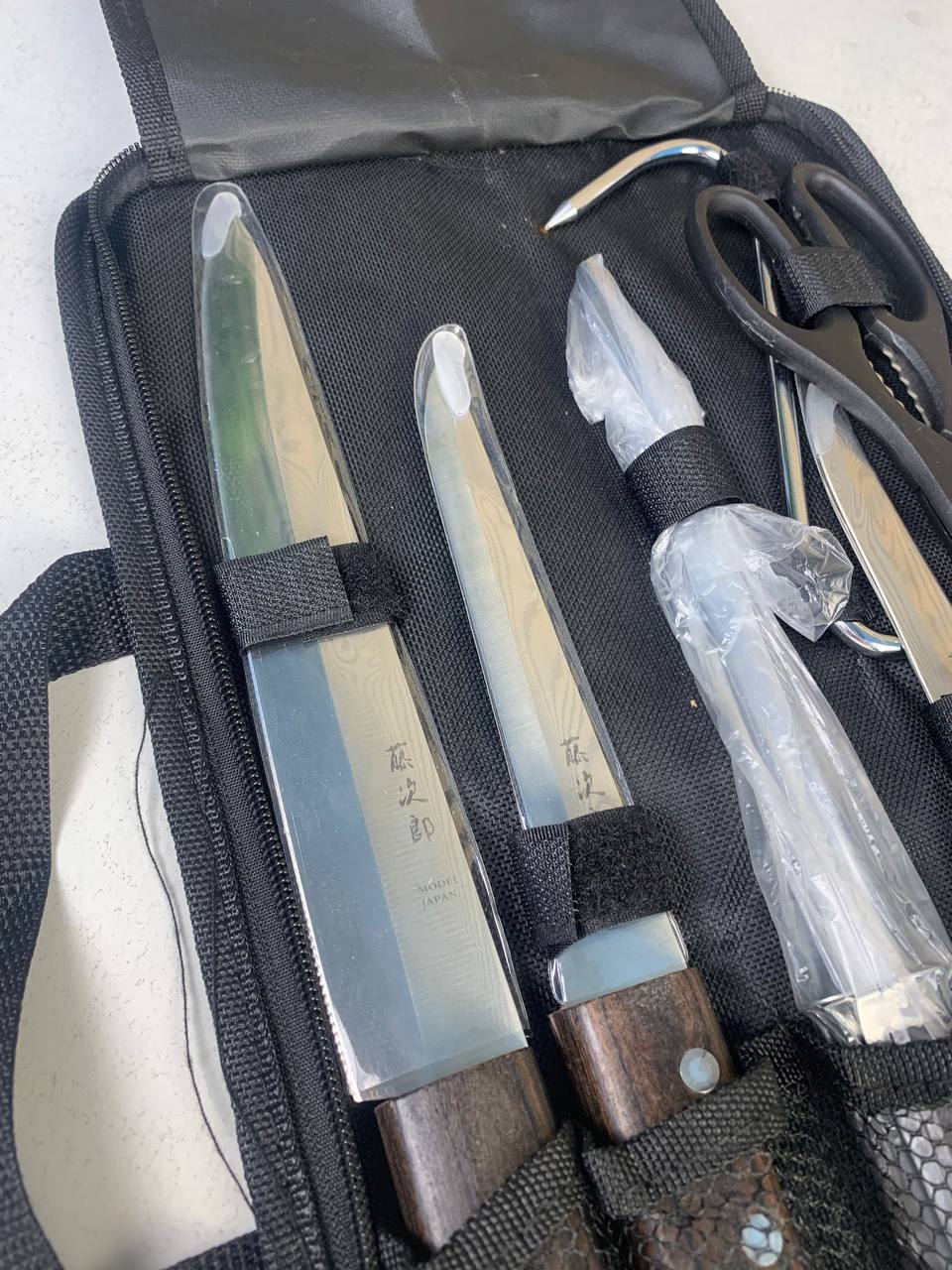 Kit de Cou-teaux de Luxe avec Manches en Bois 7Pcs - طقم سكا-كين الجزارة الفاخر بمقابض خشبية